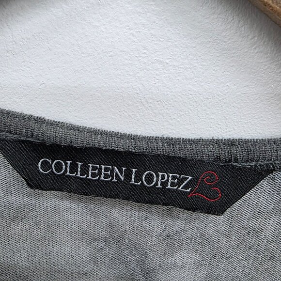 Colleen Lopez Women Open Front Tie Dye Long Sleeve Cardigan Sweater Black Gray M - Picture 9 of 15